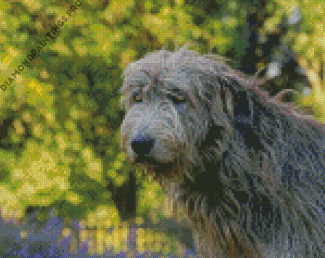 Cute Wolfhound Dog Diamond Painting
