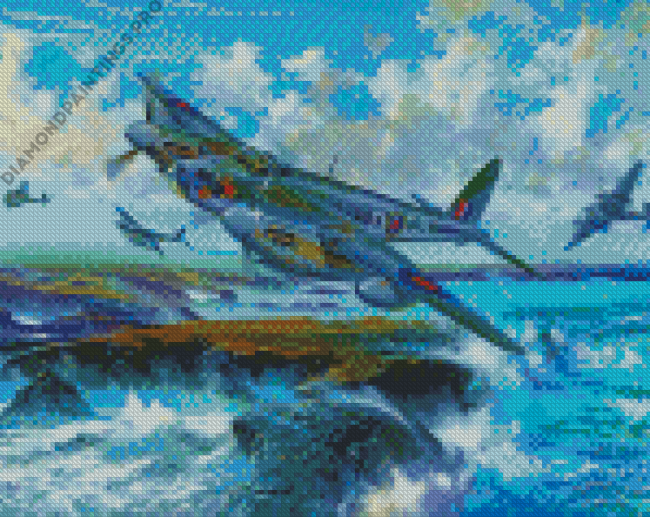 De Havilland Mosquito War Airplane Diamond Painting