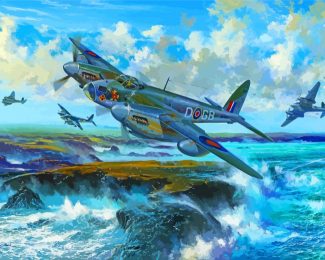 De Havilland Mosquito War Airplane Diamond Painting