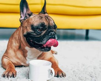 Dog Drink Coffee Diamond Painting