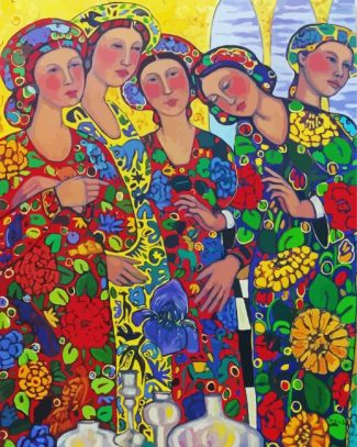 Five Women And The Iris Marilene Sawaf Diamond Painting