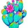 Flowers On Cactuses Art Diamond Painting