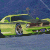 Green Dodge Barracuda Diamond Painting