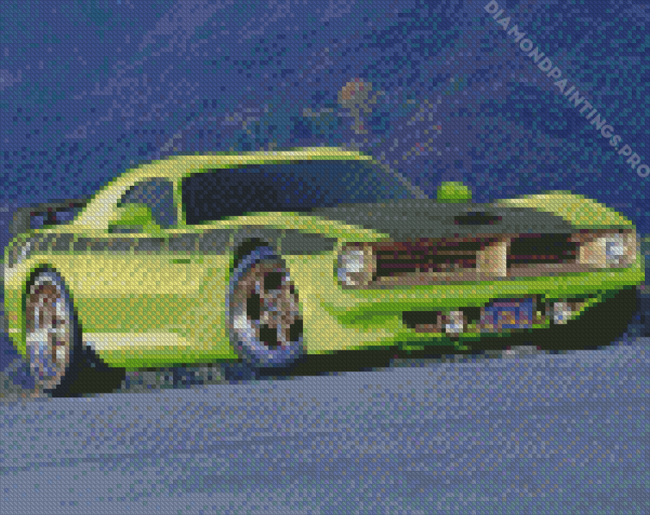 Green Dodge Barracuda Diamond Painting