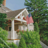 House With American Flag Diamond Painting