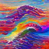 Rainbow Colorful Waves Diamond Painting