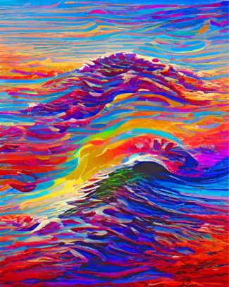 Rainbow Colorful Waves Diamond Painting
