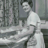 Vintage Woman Washing Dishes Diamond Painting
