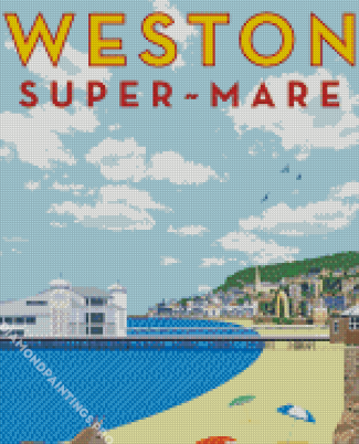 Weston Super Mare Beach Poster Diamond Painting