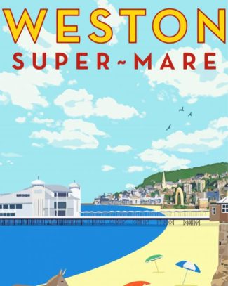 Weston Super Mare Beach Poster Diamond Painting
