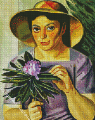 Woman Rododendro Diamond Painting