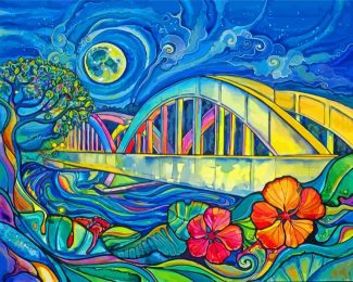 Abstract Colorful Bridge Artistic Art Diamond Painting
