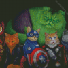 Avengers Superhero Cats Diamond Painting