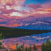 Beautiful Sunset In Two Jack Lake Diamond Painting