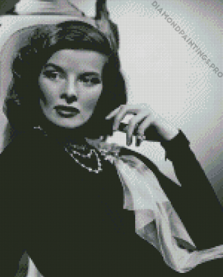 Black And White Katharine Hepburn Diamond Painting