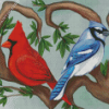 Cardinal And Blue Jay Art Diamond Painting