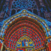 Chartres Cathedral Lights At Night Diamond Painting