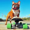 Dog Skateboard Art Diamond Painting