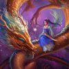 Dragon With Asian Girl Diamond Painting