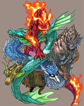 Elemental Dragons Diamond Painting