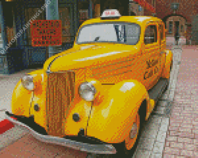 Ford Yellow Taxi Diamond Painting