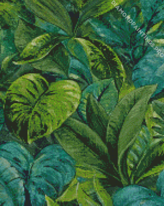 Green Botanical Art Diamond Painting