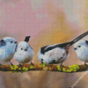 Long Tailed Tits On A Branch Diamond Painting