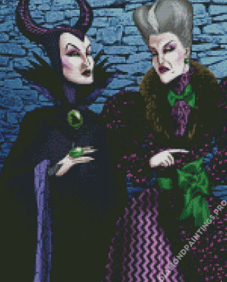 Maleficent And Lady Tremaine Diamond Painting