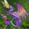 Purple Flower Dragon Diamond Painting
