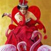 Queen Of Hearts And Flamingo Diamond Painting