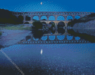Roman Aqueduct At Night Diamond Painting