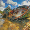 Ship Wrecked Diamond Painting