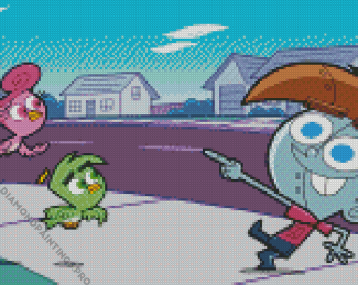 The Fairly OddParents Animation Characters Diamond Painting