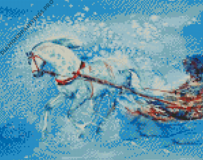 Abstract Horse And Sleigh Diamond Painting