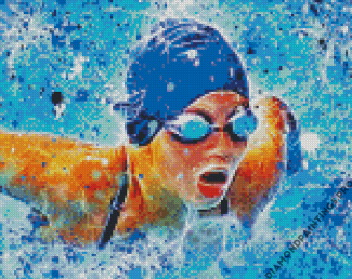 Abstract Swimmer Diamond Painting