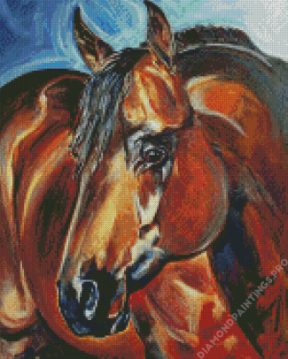 Aesthetic Brown horse head Art Diamond Painting
