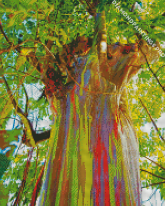 Rainbow Eucalyptus Tree Plant Diamond Painting