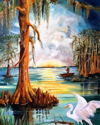 Bayou Cypress Trees Art Diamond Painting