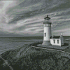 Black And White North Head Lighthouse Diamond Painting