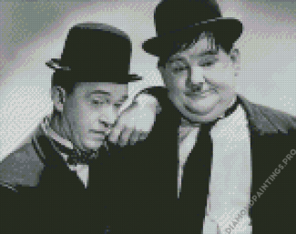 Black And White Stan And Ollie Diamond Painting