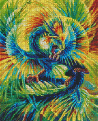 Green Quetzalcoatl Dragon Diamond Painting