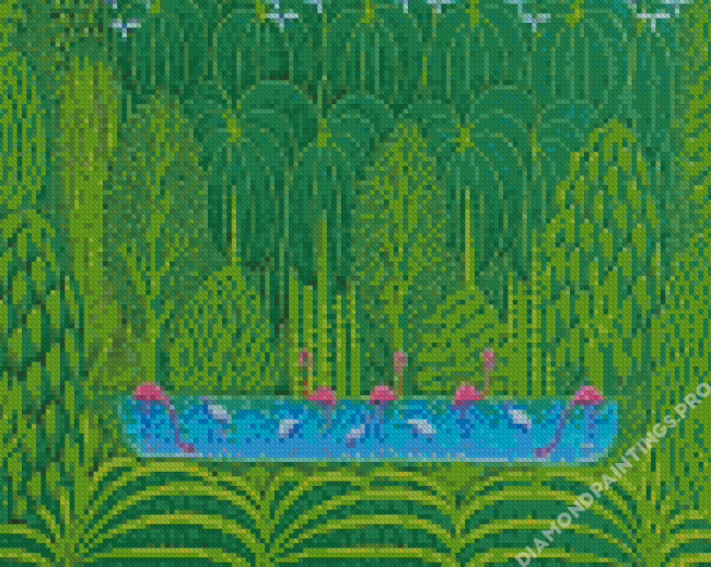 Flamingo Jungle By Henri Robert Bresil Diamond Painting