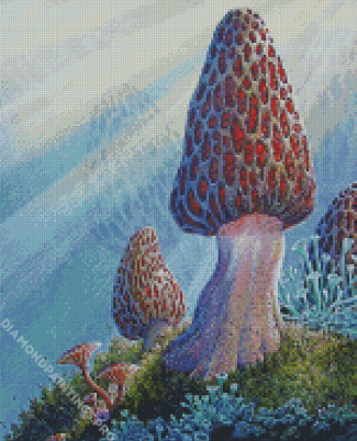 Morel Mushroom Art Diamond Painting