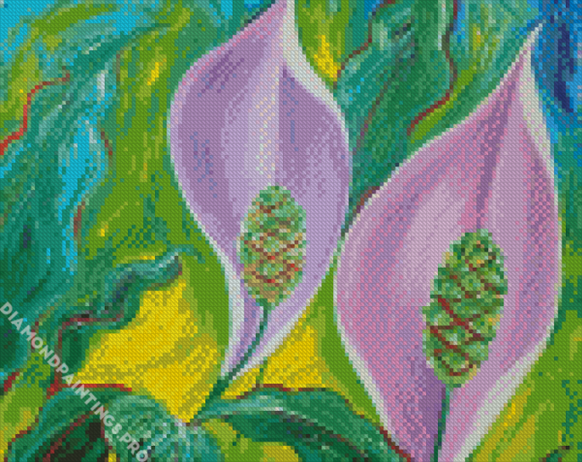 Peace Lily Flowers Art Diamond Painting