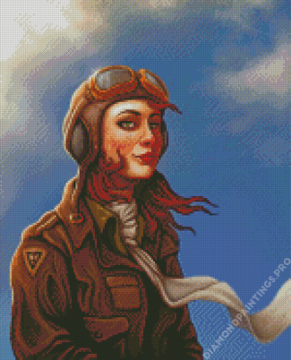 Redhead Female Pilot Diamond Painting