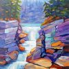 Rocky Mountain Waterfall Diamond Painting