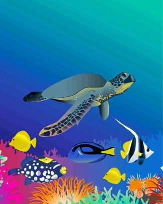 Sea Turtle Scenery Diamond Painting