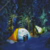 Snowy Forest And Camping Diamond Painting