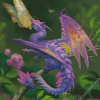 Purple Flower Dragon Diamond Painting