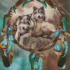 Wolves With Dream Catchers Diamond Painting